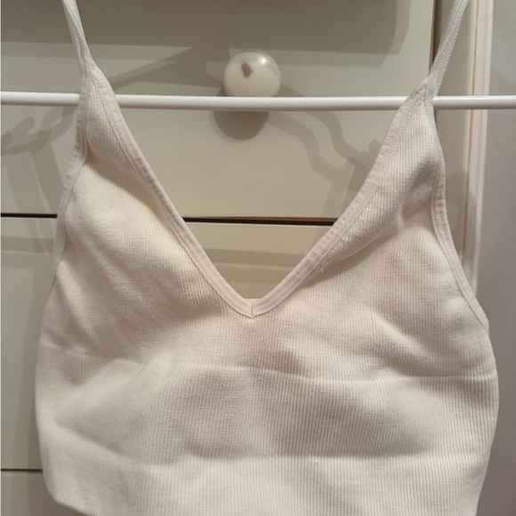 By Together White Ribbed Crop Top - Picture 1 of 3